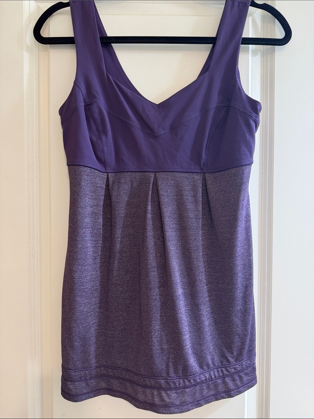 lululemon Purple Sleeveless V-Neck Tank with adjustable waistband